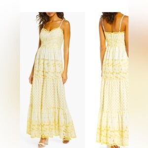 Lilly Pulitzer  "Kyla" Tiered Eyelet Maxi Dress - St Tropez Yellow  Size 2